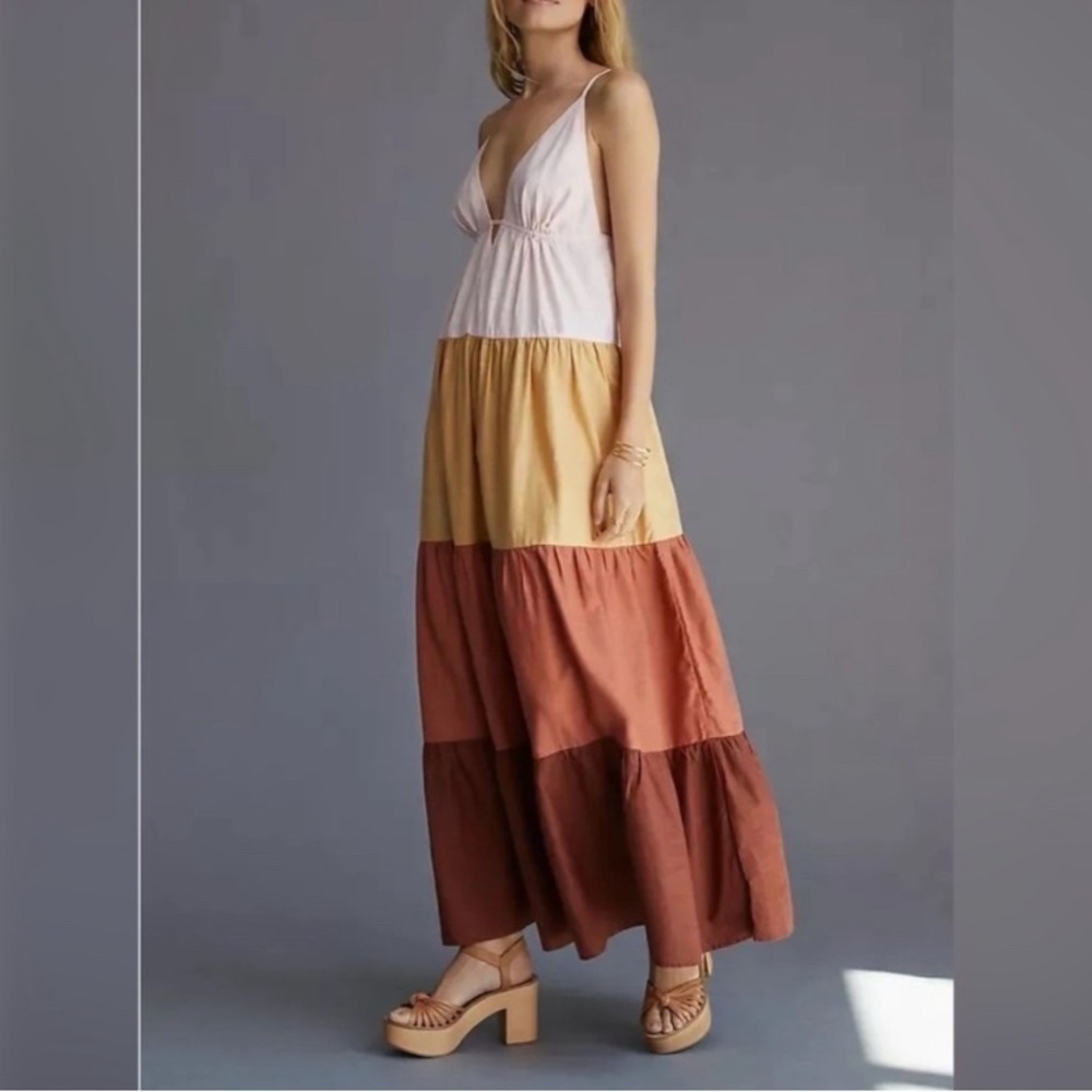 Anthropologie NWT The Raya Colorblock Maxi Dress — Size XS 👗✨